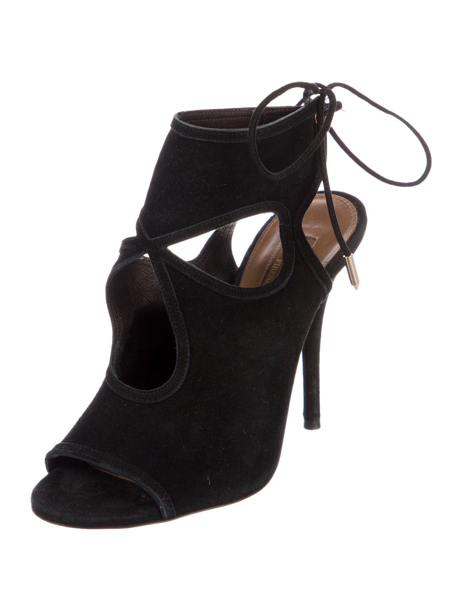 Aquazzura Suede Cutout Accent Sandals