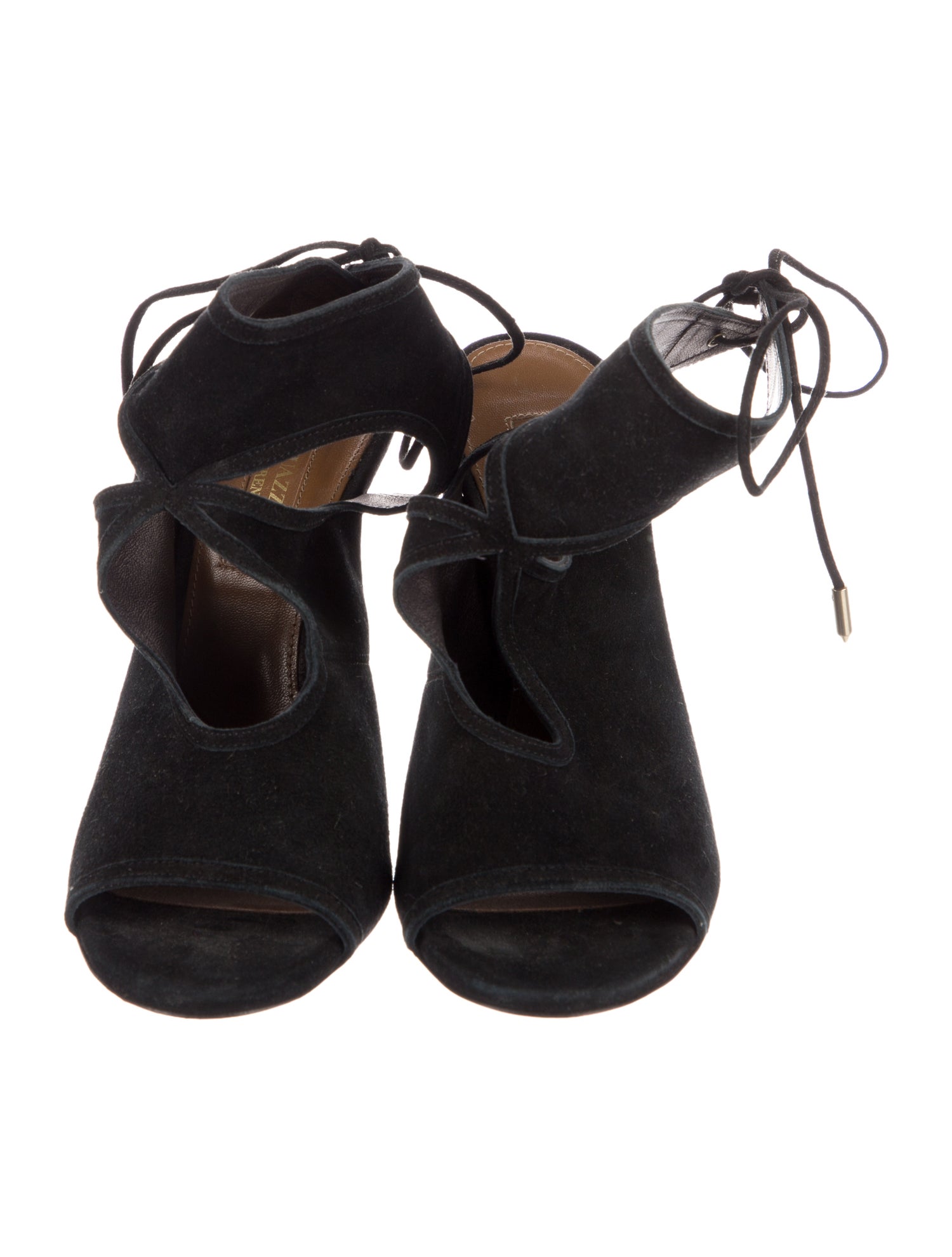 Aquazzura Suede Cutout Accent Sandals