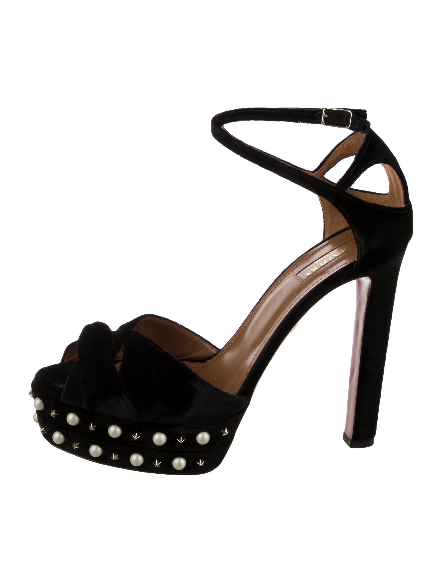 Aquazzura Velvet Studded Accents Pumps