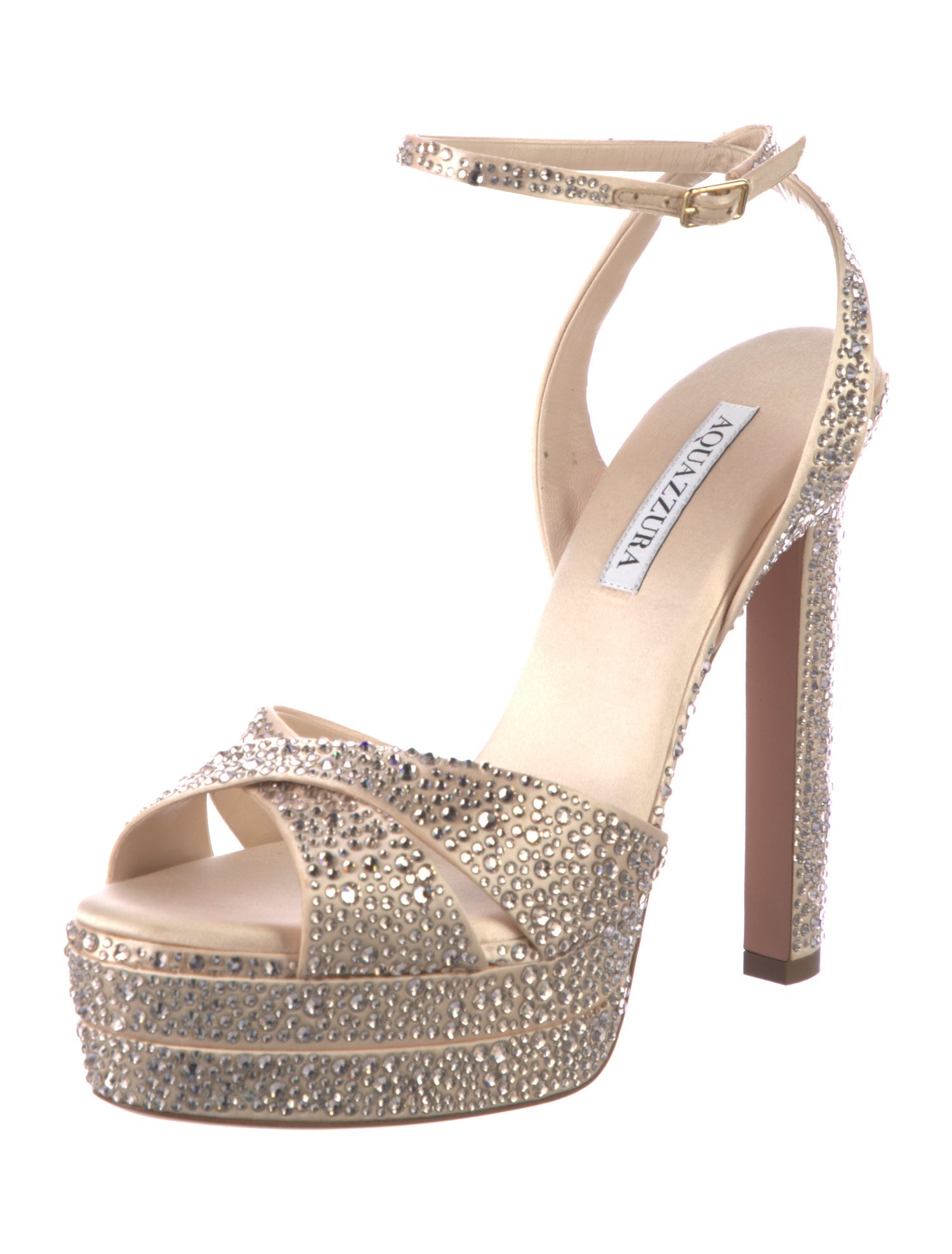 Aquazzura Crystal Embellishments Slingback Pumps