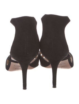 Aquazzura Suede Mesh Accents D'Orsay Pumps