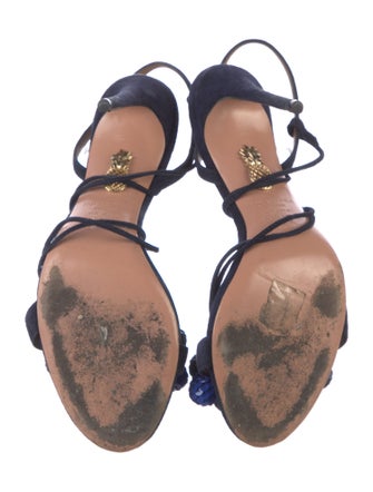 Aquazzura Suede Sequin Embellishments Sandals