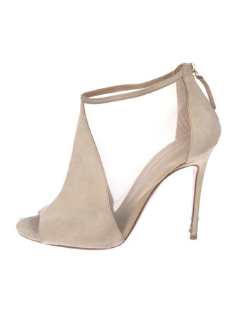 Aquazzura Suede Mesh Accents Boots