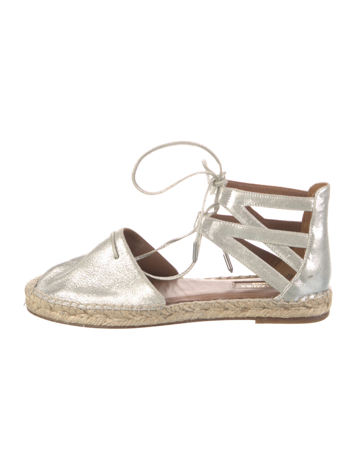 Aquazzura Leather Cutout Accent Espadrilles