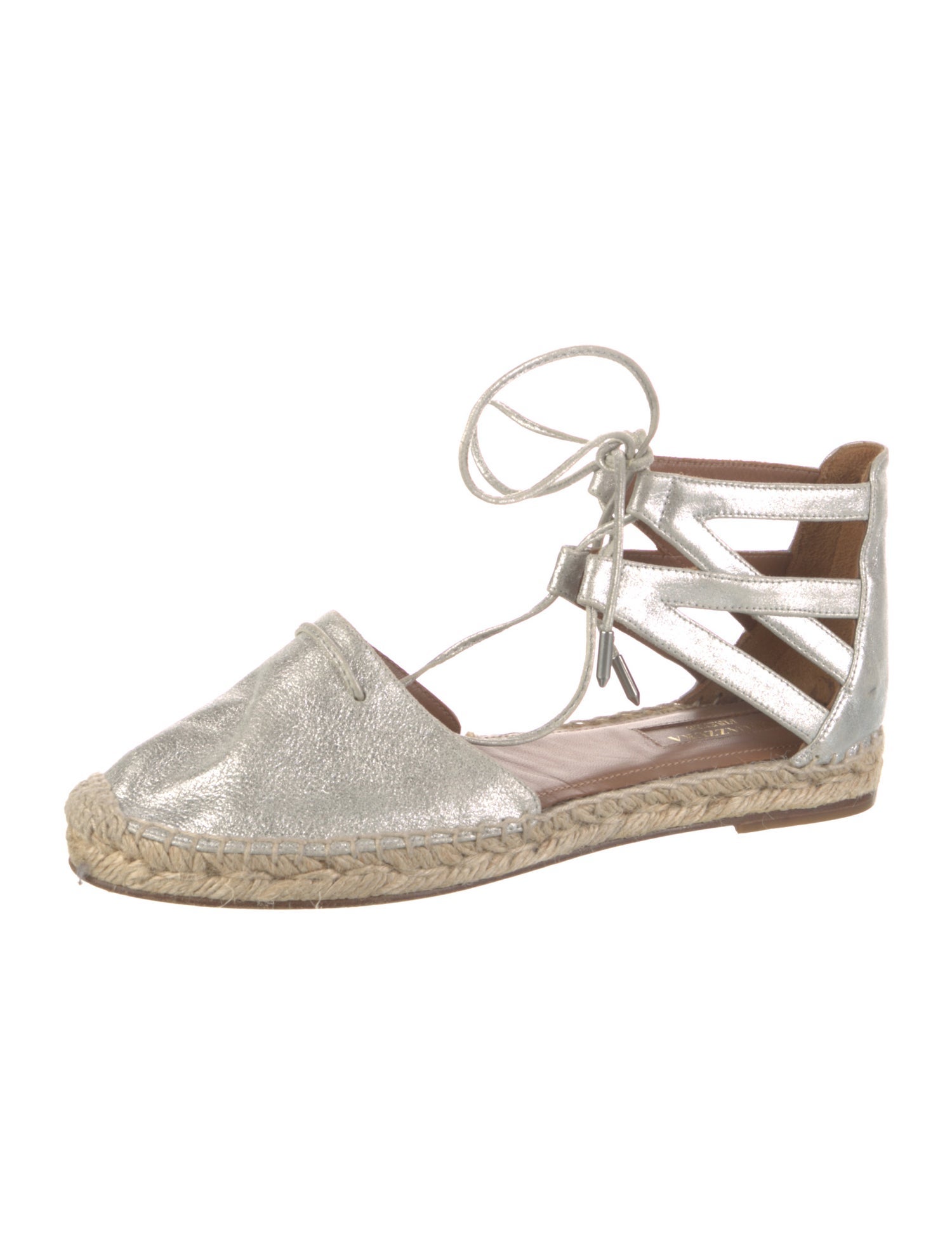 Aquazzura Leather Cutout Accent Espadrilles