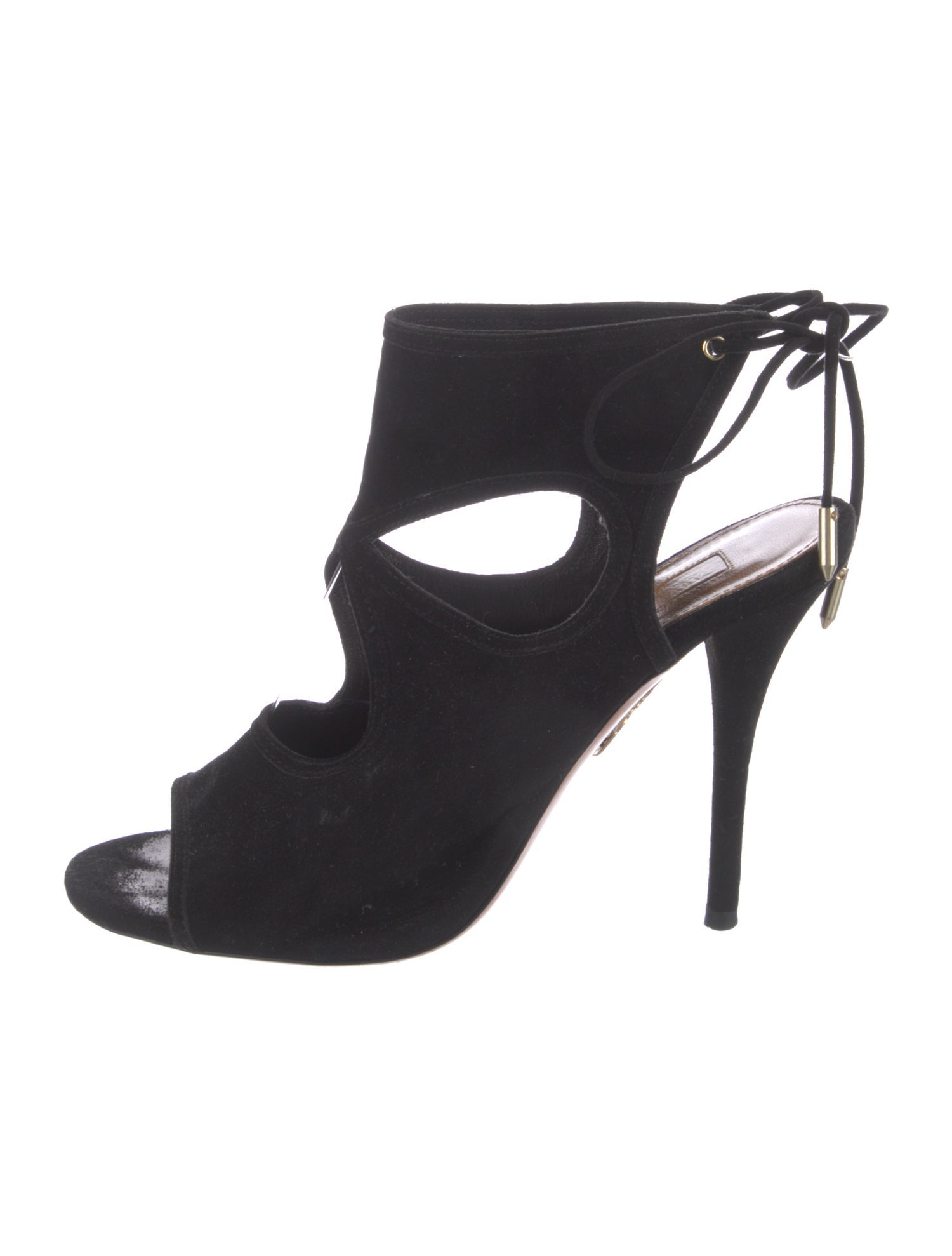 Aquazzura Suede Cutout Accent Slingback Pumps