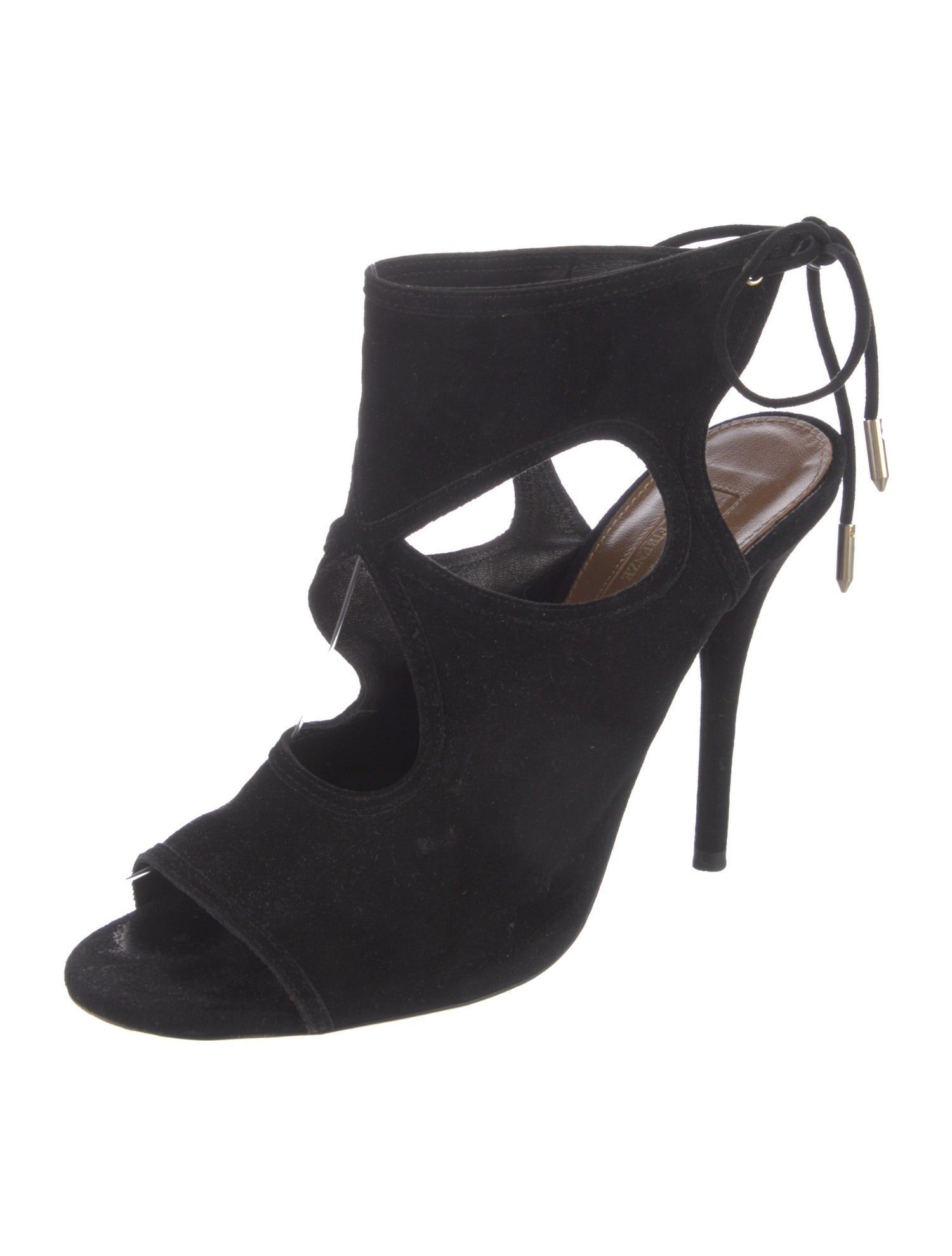 Aquazzura Suede Cutout Accent Slingback Pumps