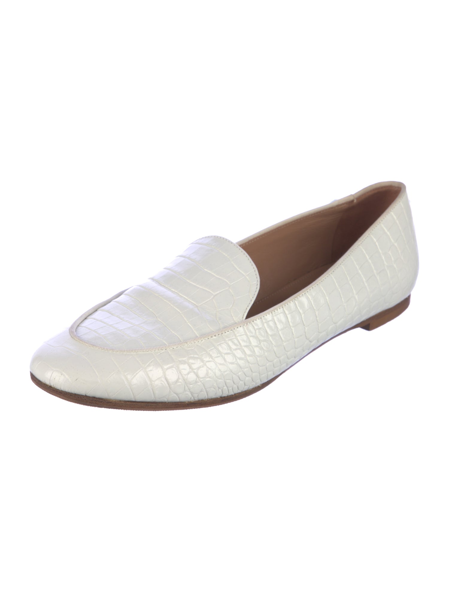 Aquazzura Leather Animal Print Loafers