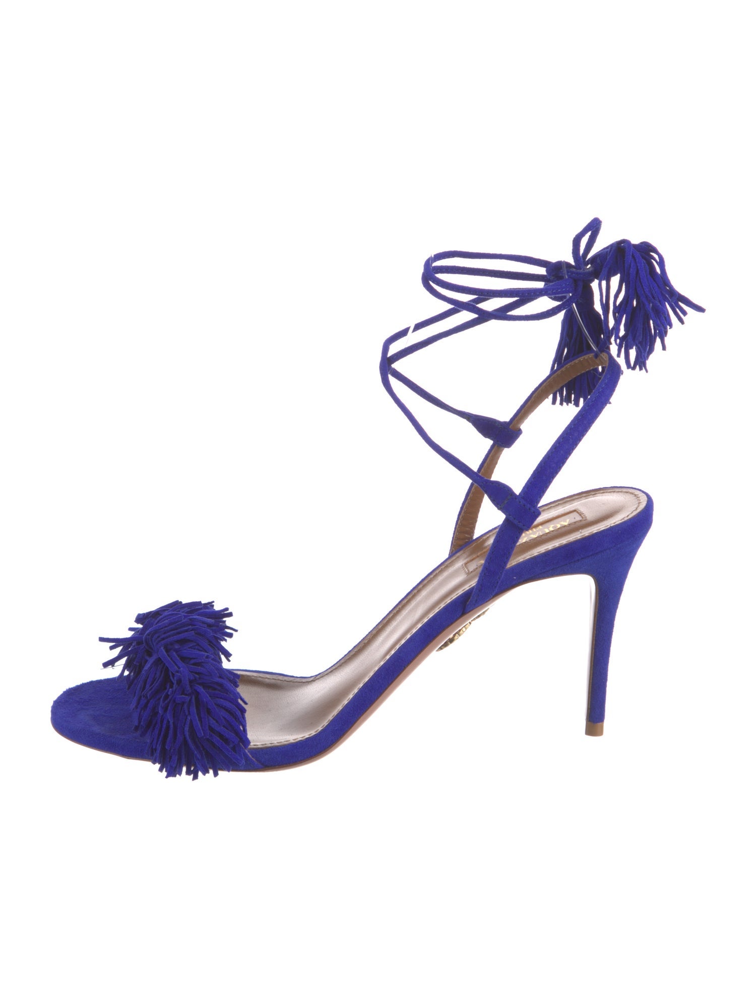 Aquazzura Suede Tassel Accents Sandals