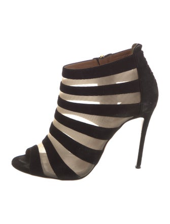 Aquazzura Suede Striped Gladiator Sandals