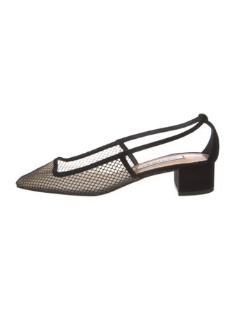 Aquazzura Mesh Slingback Pumps