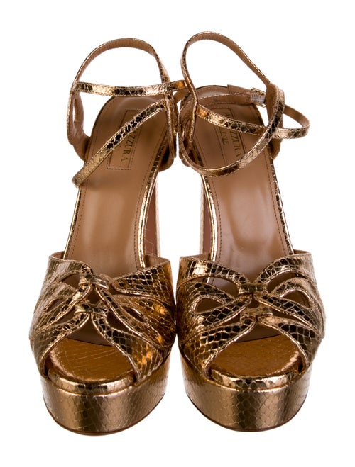 Aquazzura Embossed Leather Slingback Pumps