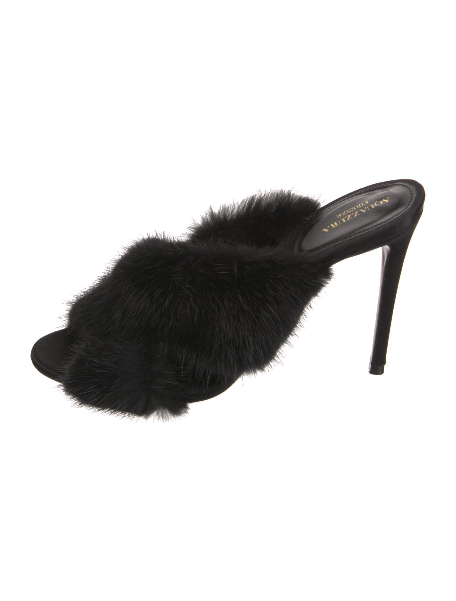 Aquazzura Fur Fur Trim Mules