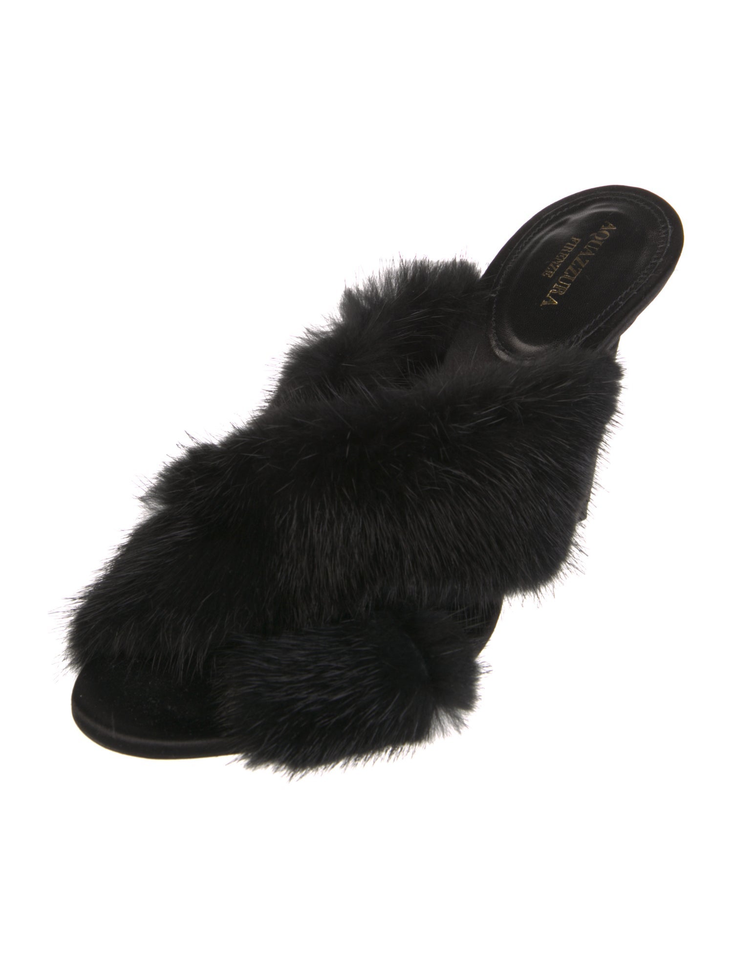 Aquazzura Fur Fur Trim Mules