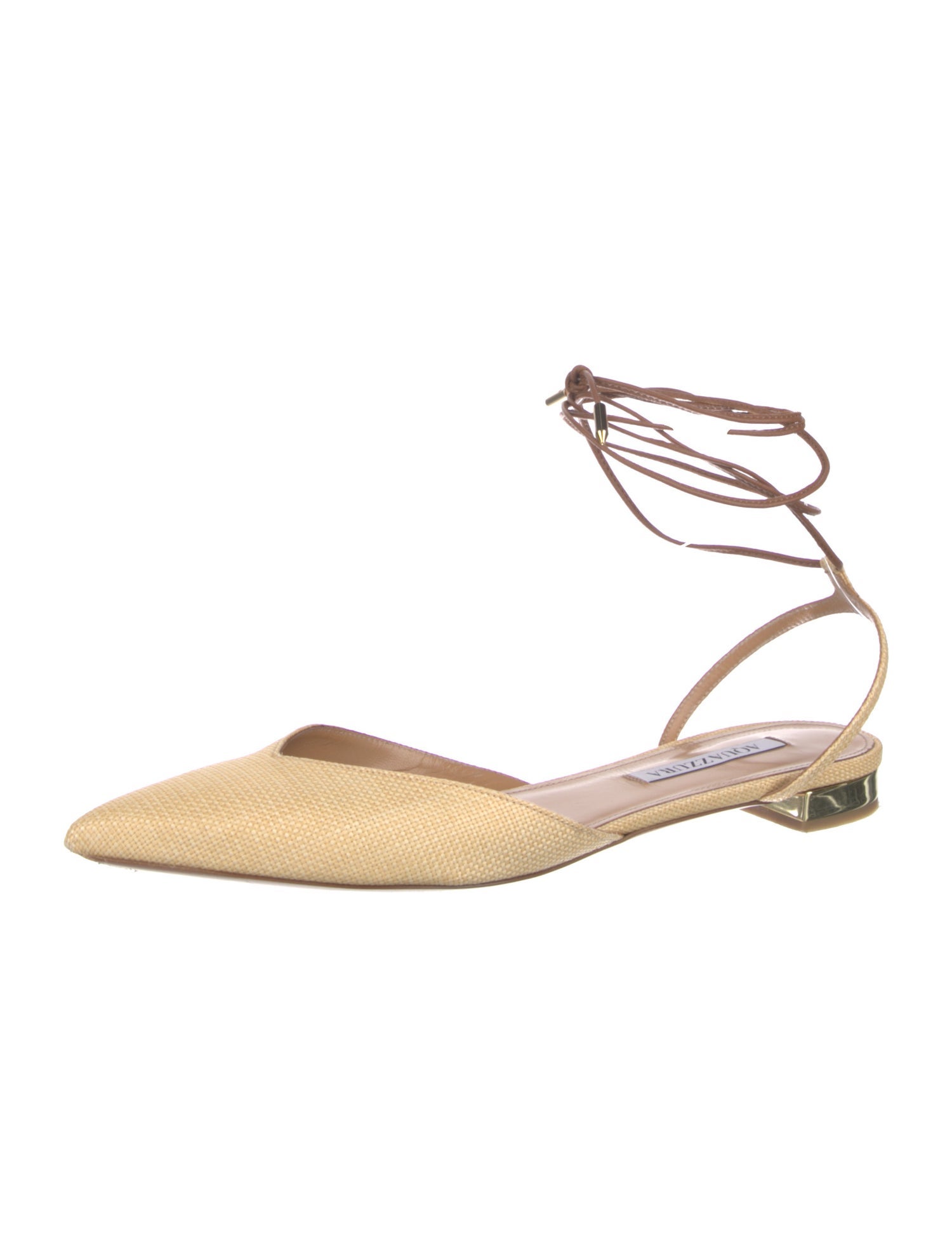 Aquazzura Raffia Slingback Flats