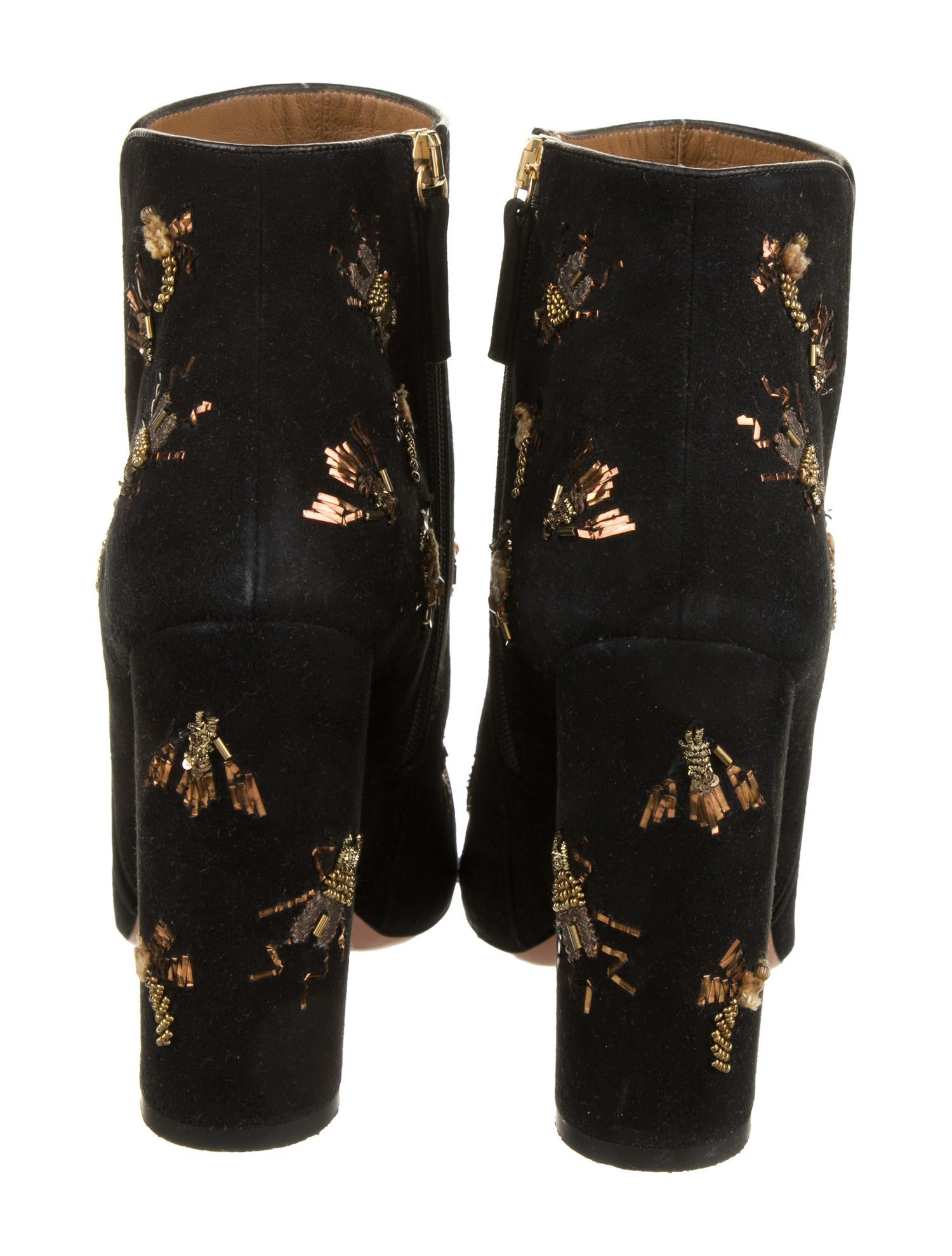 Aquazzura Suede Beaded Accents Boots