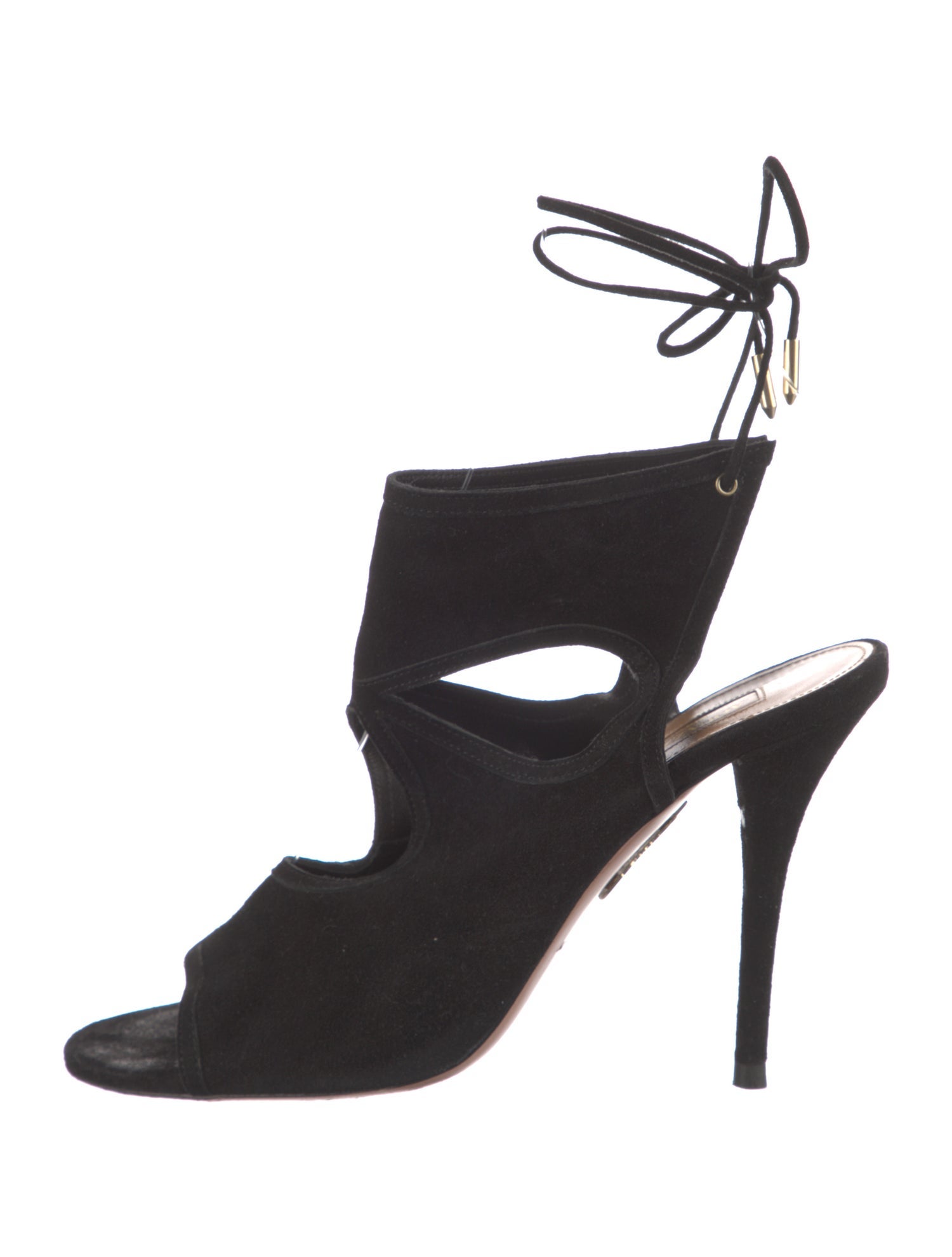 Aquazzura Suede Cutout Accent Sandals