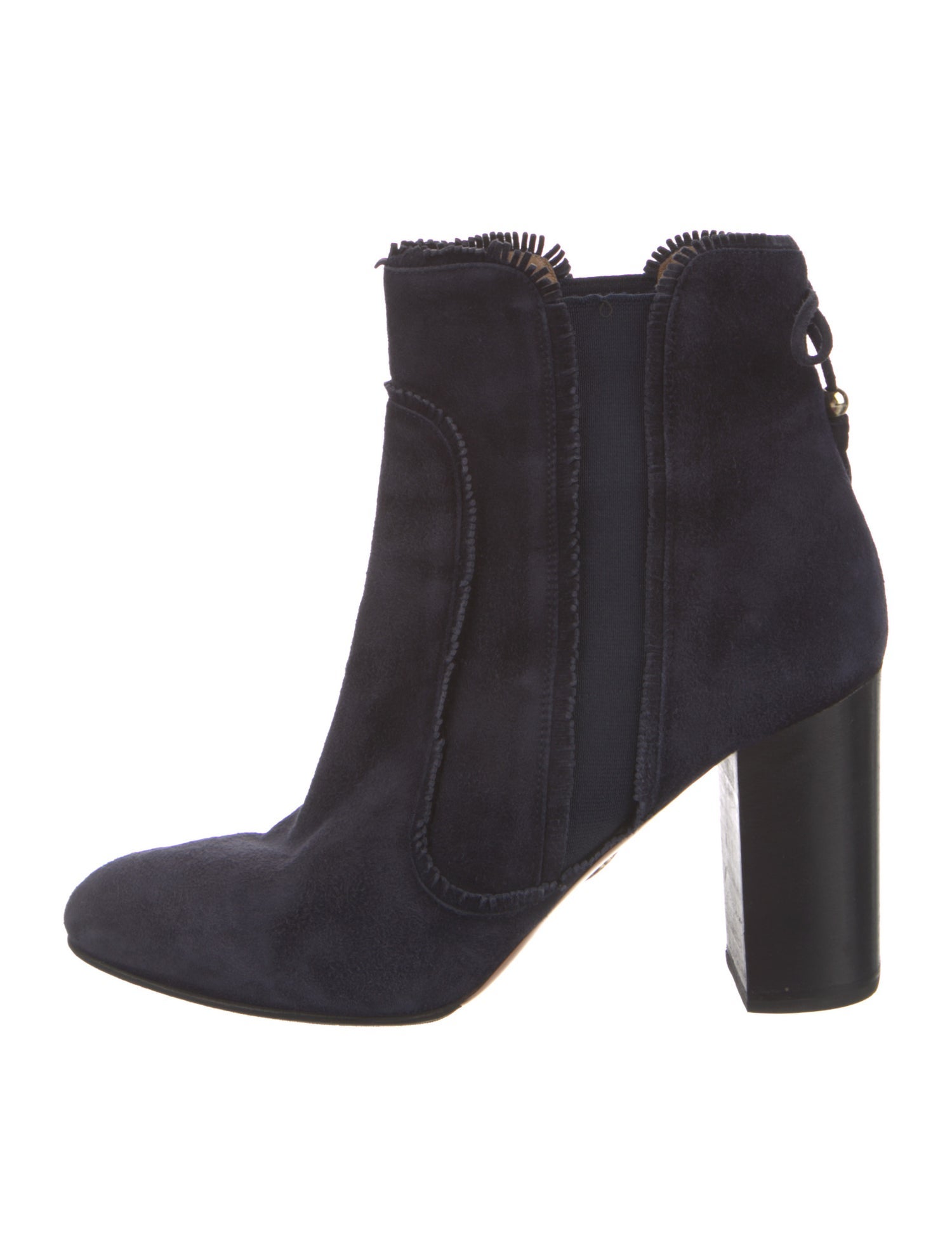 Aquazzura Suede Tassel Accents Chelsea Boots