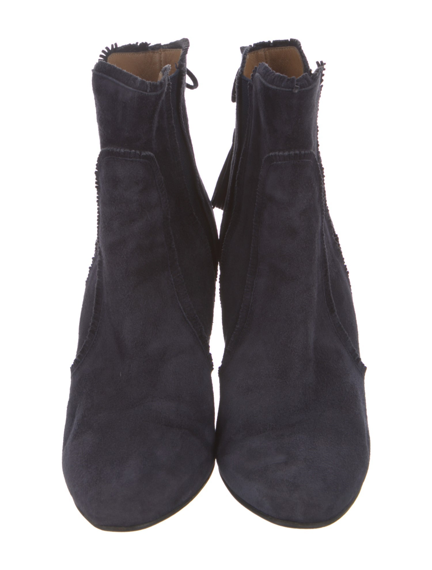 Aquazzura Suede Tassel Accents Chelsea Boots