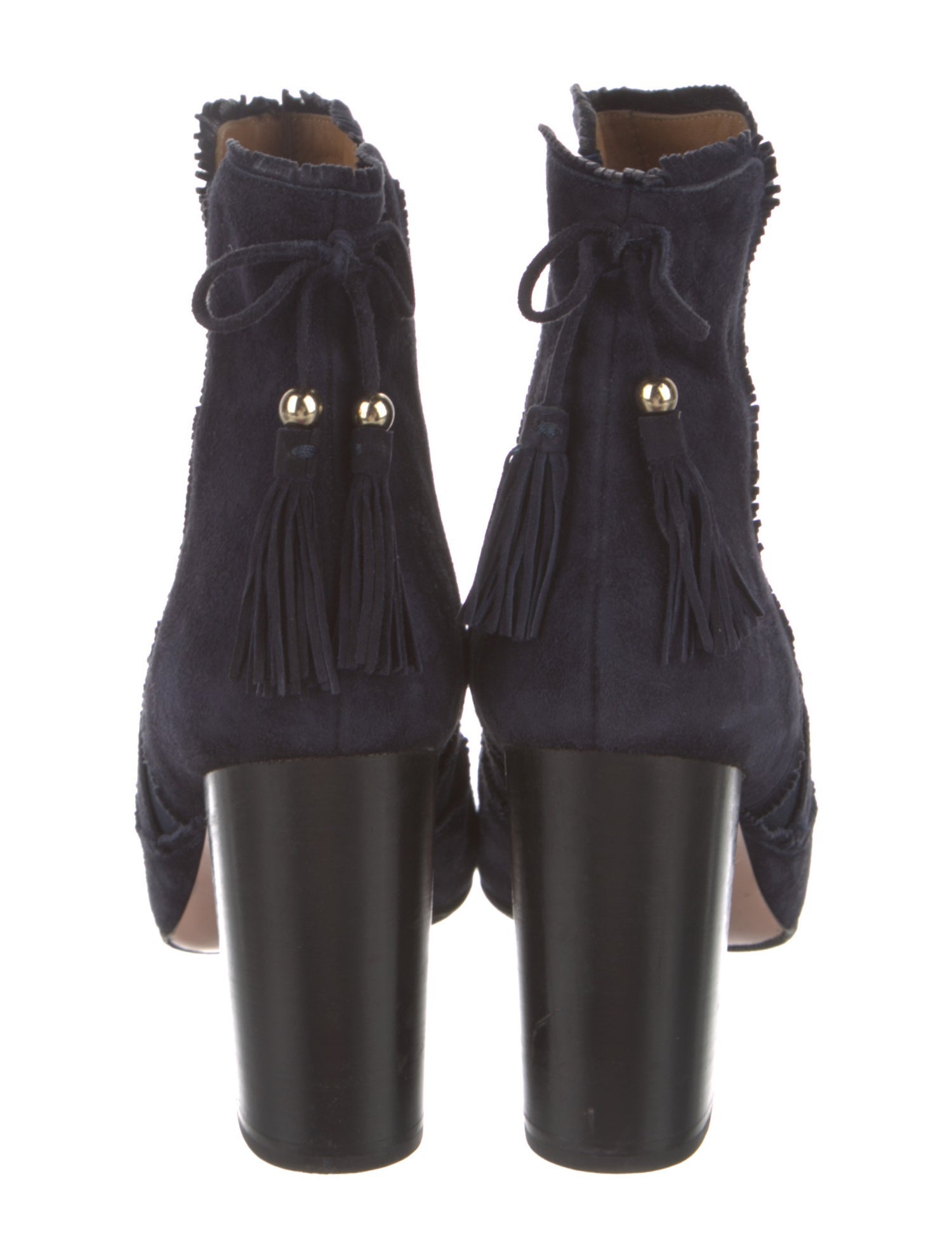 Aquazzura Suede Tassel Accents Chelsea Boots