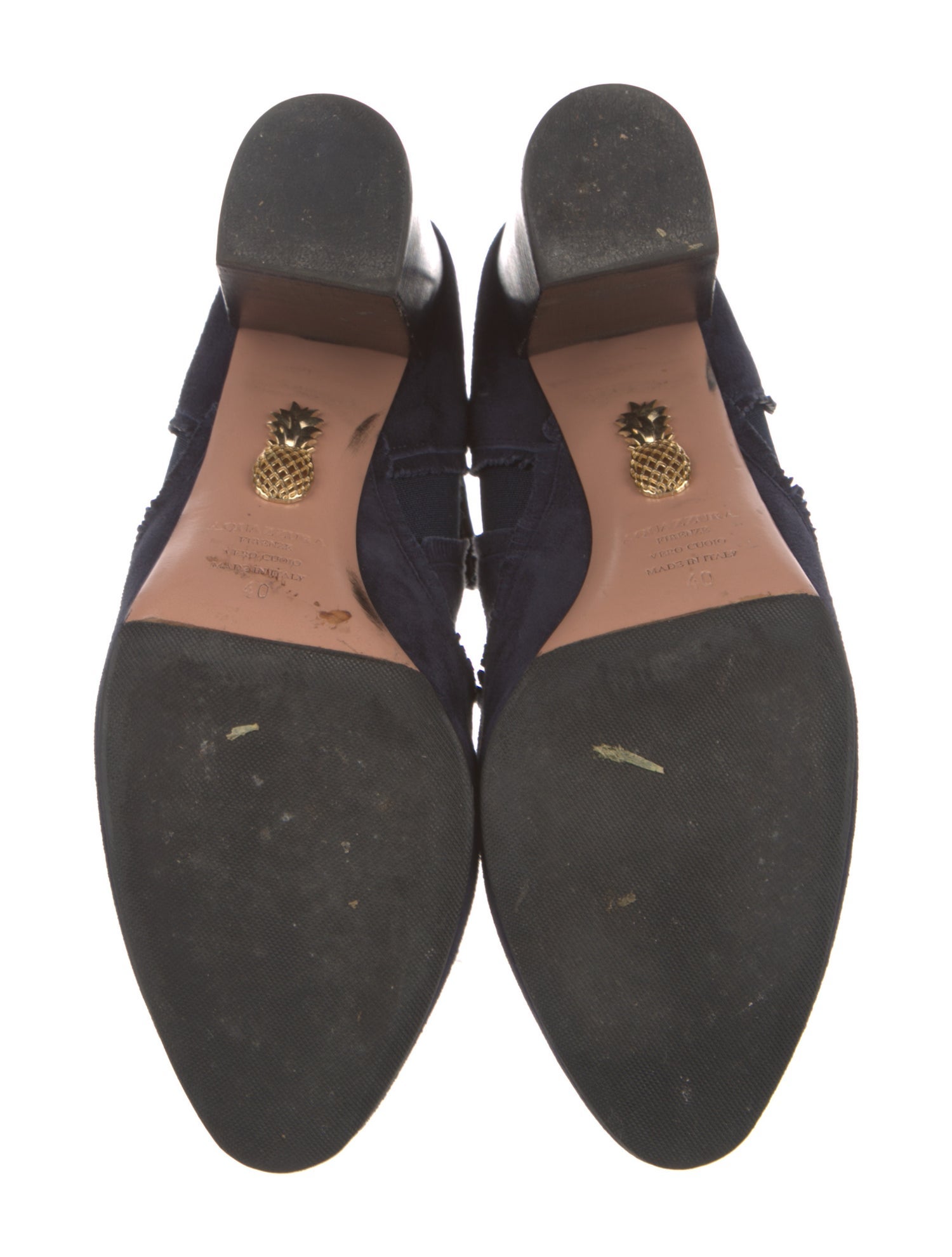 Aquazzura Suede Tassel Accents Chelsea Boots