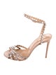 Aquazzura Leather Crystal Embellishments Sandals