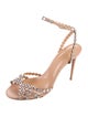 Aquazzura Leather Crystal Embellishments Sandals