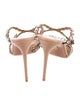 Aquazzura Leather Crystal Embellishments Sandals