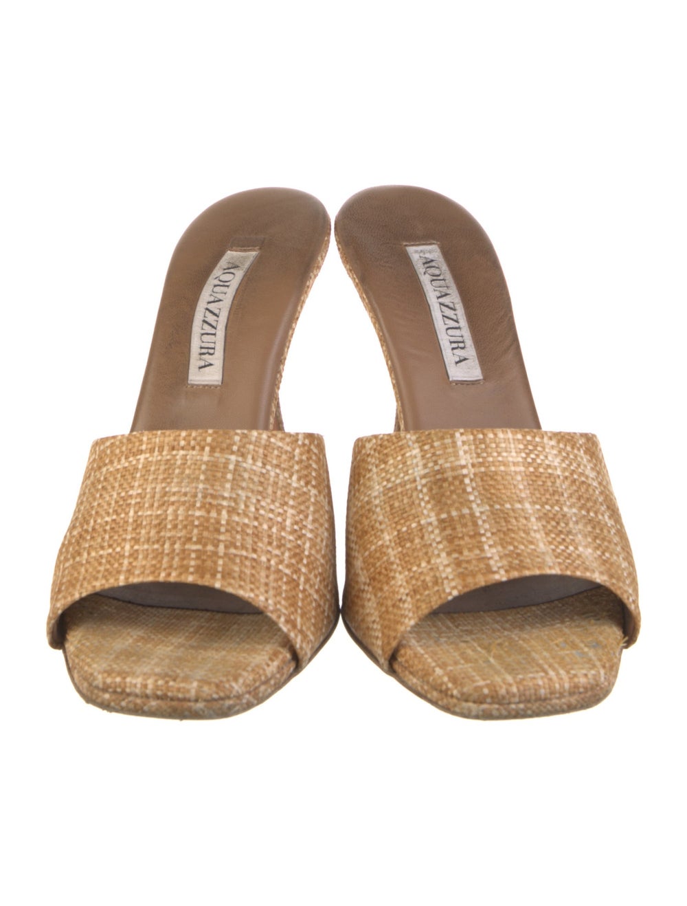 Aquazzura Raffia Slides Neutrals Patterned - image 3