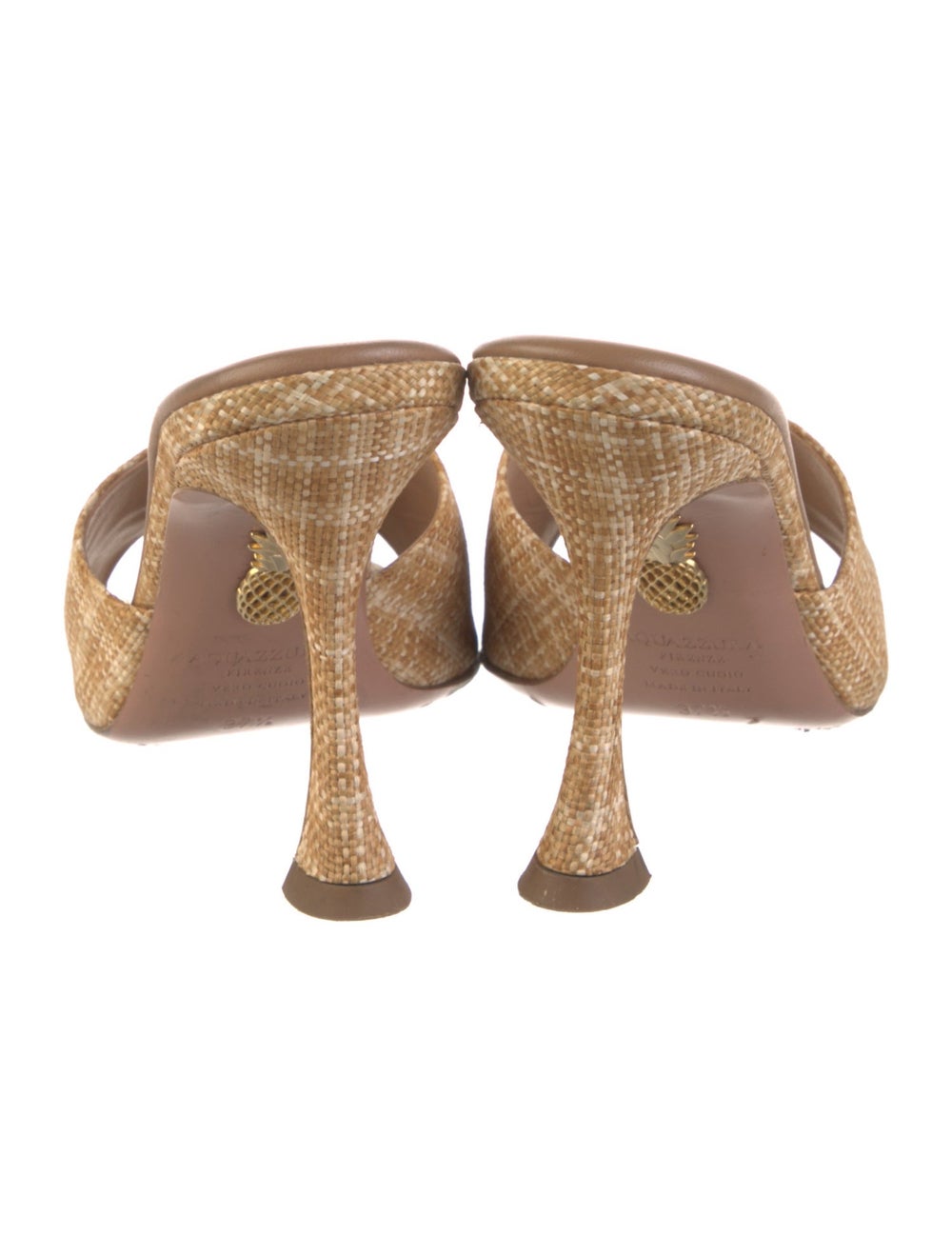 Aquazzura Raffia Slides Neutrals Patterned - image 4