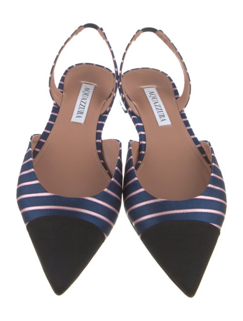 Aquazzura Striped Slingback Flats