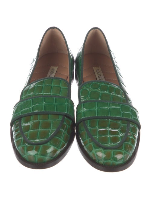 Aquazzura Patent Leather Patterned Loafers