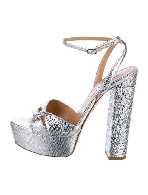 Aquazzura Embossed Leather Sandals