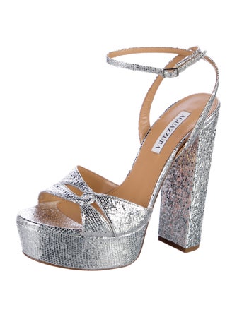 Aquazzura Embossed Leather Sandals