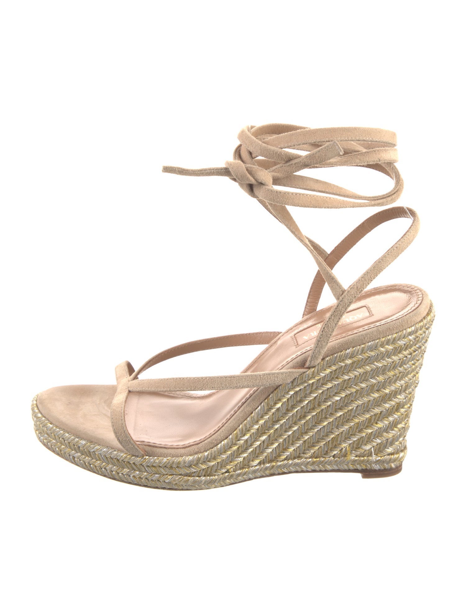 Aquazzura Suede Braided Accents Espadrilles