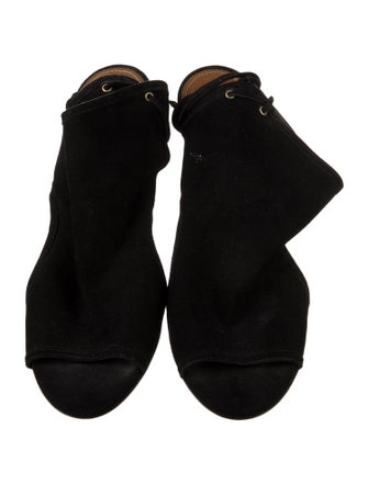 Aquazzura Suede Eyelet Trim Sandals