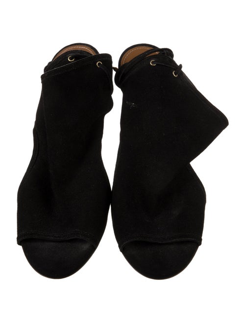 Aquazzura Suede Eyelet Trim Sandals