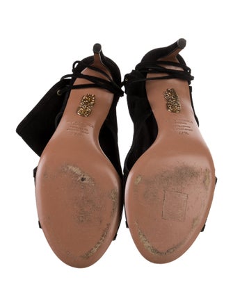Aquazzura Suede Eyelet Trim Sandals