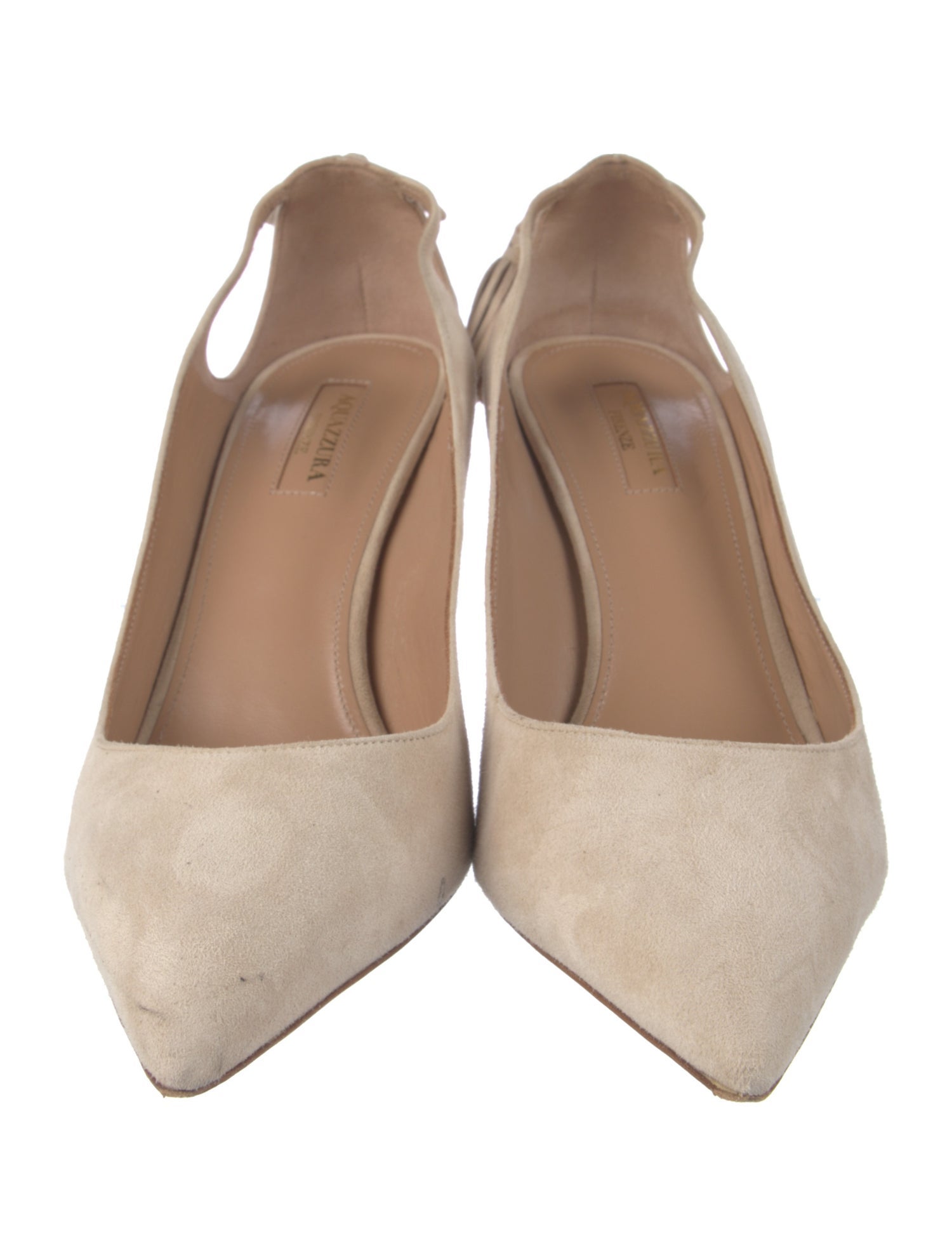 Aquazzura Suede Bow Accents Pumps