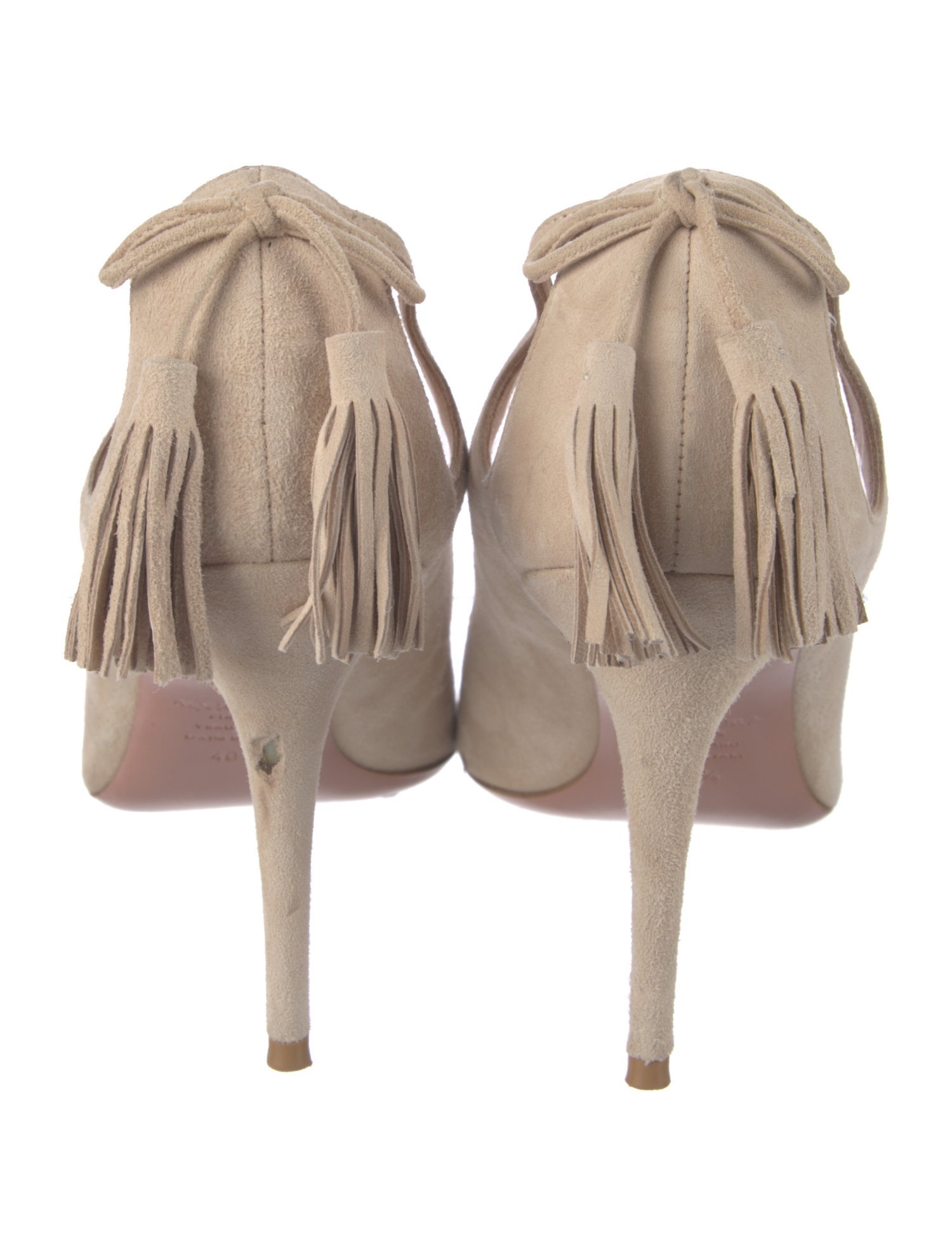 Aquazzura Suede Bow Accents Pumps