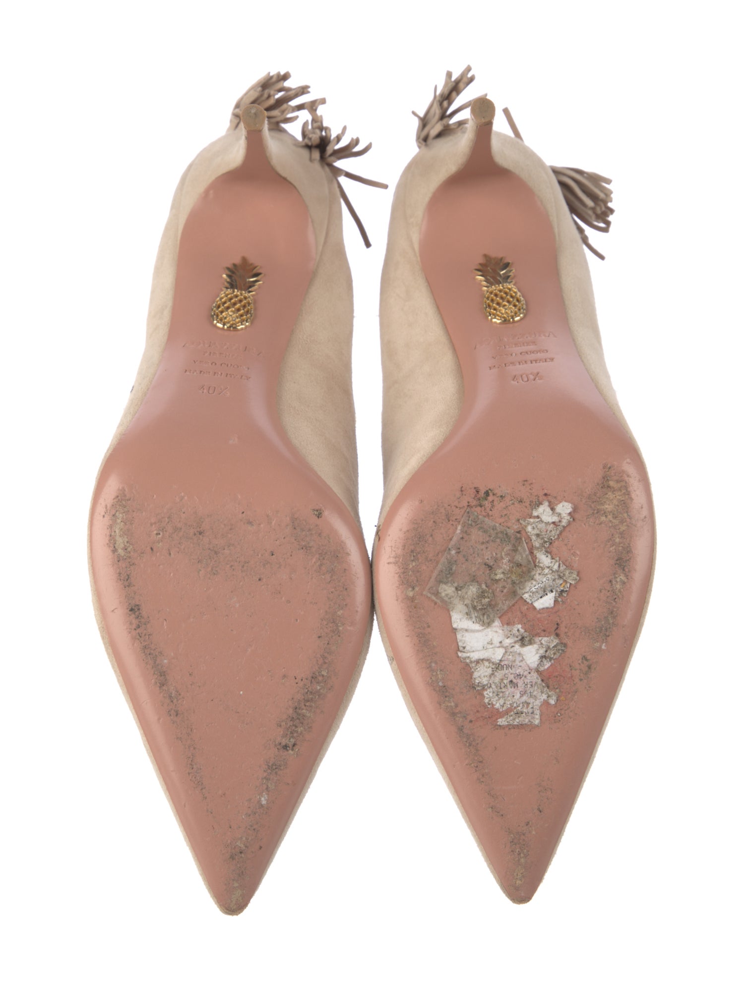 Aquazzura Suede Bow Accents Pumps