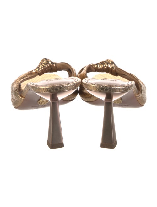 Aquazzura Embossed Leather Animal Print Slides