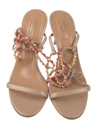 Aquazzura Leather Chain-Link Accents Sandals
