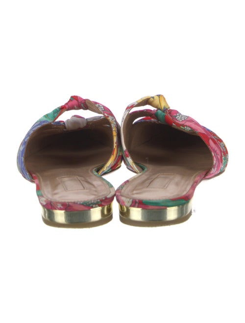 Aquazzura Denim Floral Print Mules