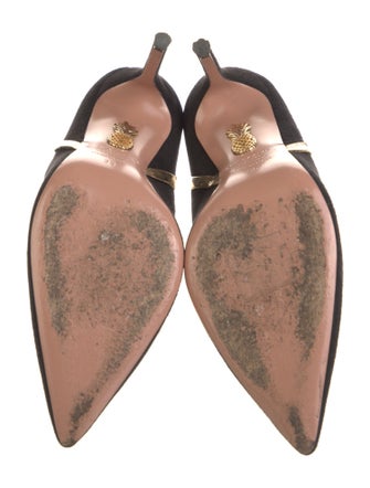 Aquazzura Suede Colorblock Pattern Slingback Pumps