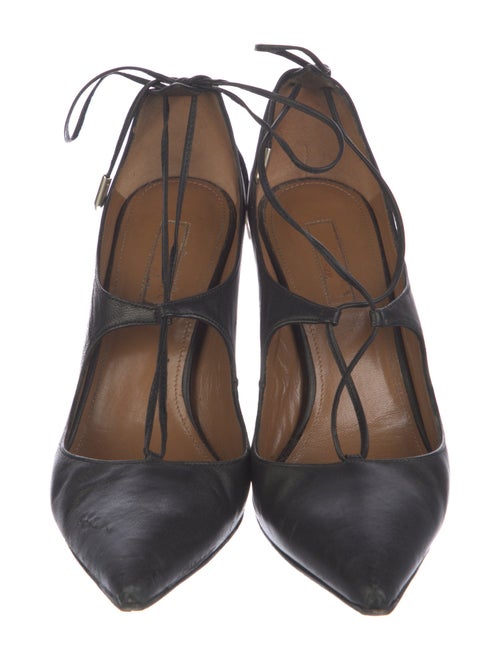 Aquazzura Leather T-Strap Pumps
