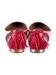 Aquazzura Leather Tassel Accents Ballet Flats