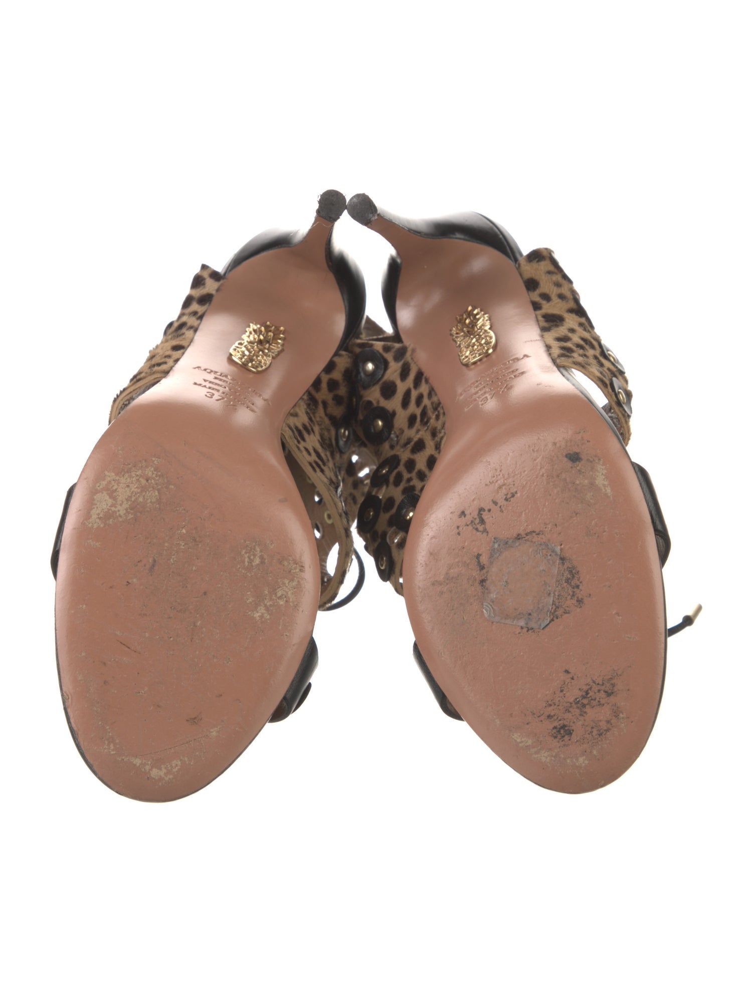 Aquazzura Ponyhair Animal Print Sandals