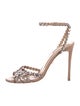 Aquazzura Leather Crystal Embellishments Sandals