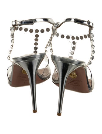 Aquazzura PVC Crystal Embellishments T-Strap Sandals